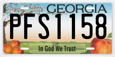 GA license plate PFS1158