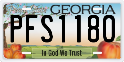 GA license plate PFS1180