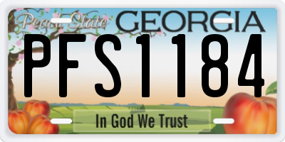 GA license plate PFS1184