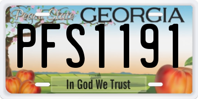 GA license plate PFS1191