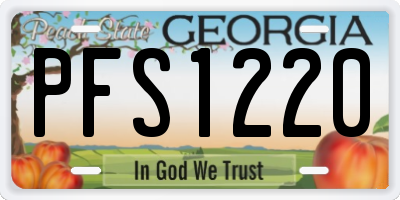 GA license plate PFS1220