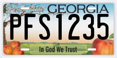 GA license plate PFS1235
