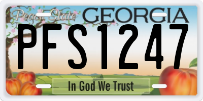 GA license plate PFS1247