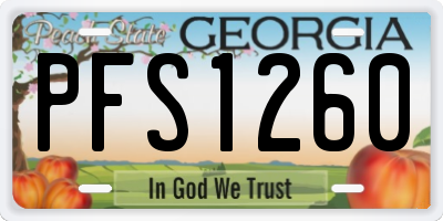 GA license plate PFS1260