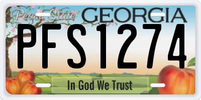 GA license plate PFS1274