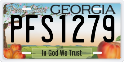 GA license plate PFS1279