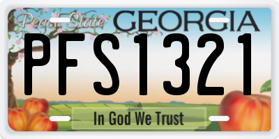 GA license plate PFS1321