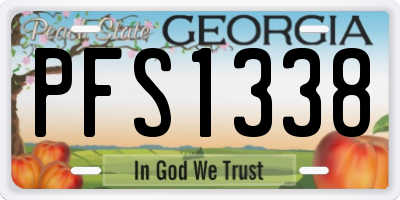 GA license plate PFS1338
