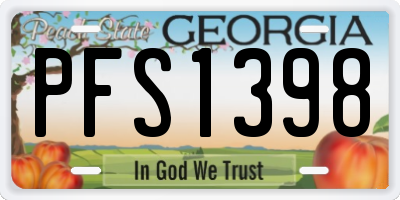 GA license plate PFS1398