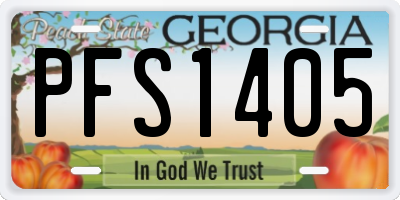 GA license plate PFS1405