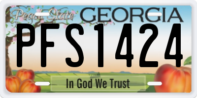 GA license plate PFS1424