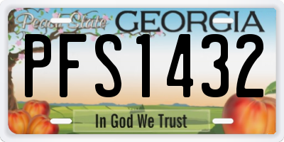 GA license plate PFS1432