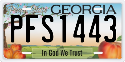 GA license plate PFS1443