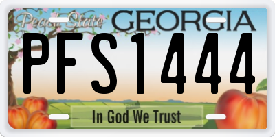 GA license plate PFS1444