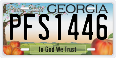 GA license plate PFS1446