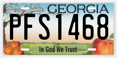 GA license plate PFS1468