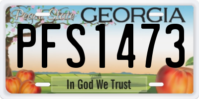 GA license plate PFS1473