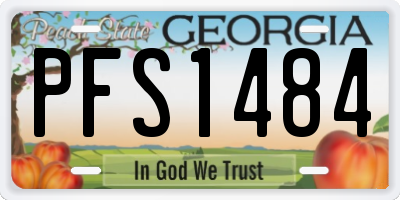 GA license plate PFS1484