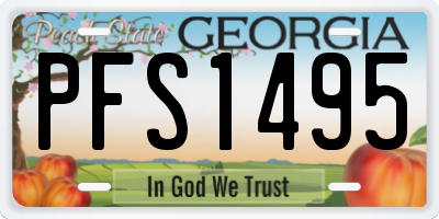 GA license plate PFS1495