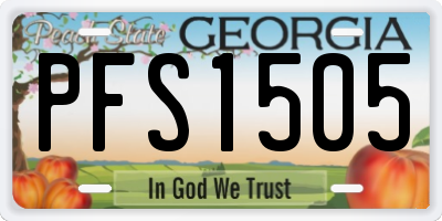 GA license plate PFS1505