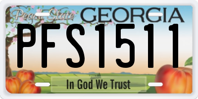 GA license plate PFS1511