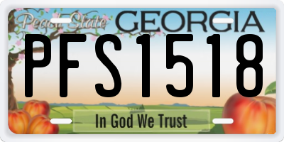 GA license plate PFS1518