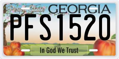 GA license plate PFS1520