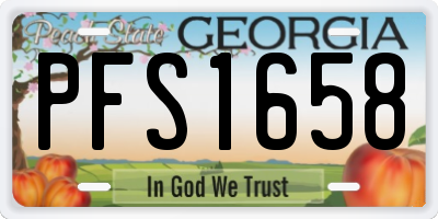 GA license plate PFS1658