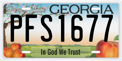 GA license plate PFS1677