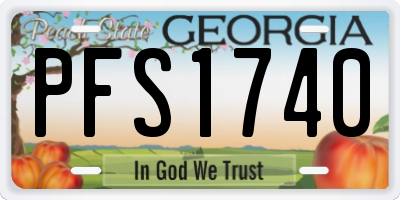 GA license plate PFS1740