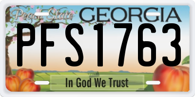 GA license plate PFS1763