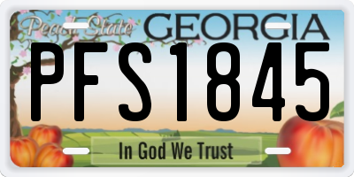 GA license plate PFS1845