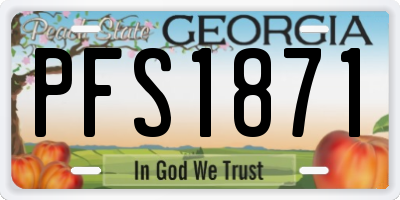 GA license plate PFS1871