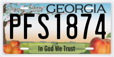 GA license plate PFS1874