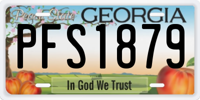 GA license plate PFS1879