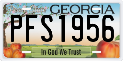 GA license plate PFS1956