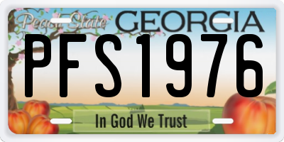 GA license plate PFS1976