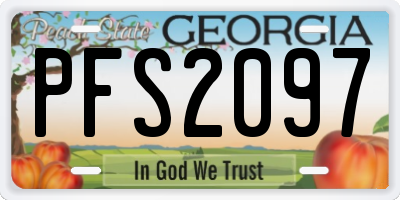 GA license plate PFS2097