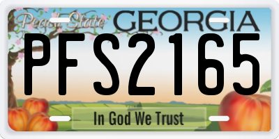GA license plate PFS2165
