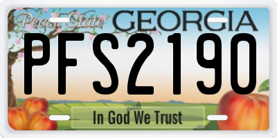 GA license plate PFS2190