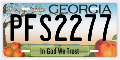 GA license plate PFS2277