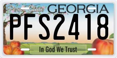 GA license plate PFS2418