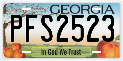 GA license plate PFS2523