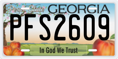 GA license plate PFS2609