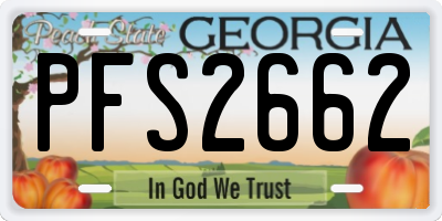 GA license plate PFS2662
