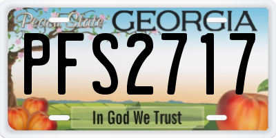 GA license plate PFS2717