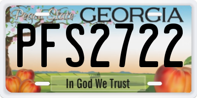 GA license plate PFS2722