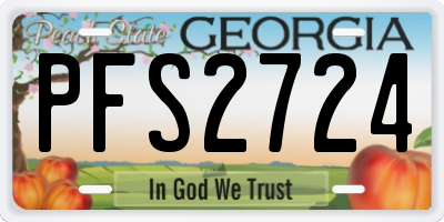 GA license plate PFS2724