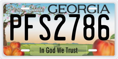 GA license plate PFS2786