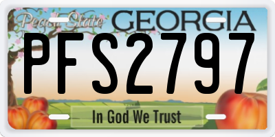 GA license plate PFS2797